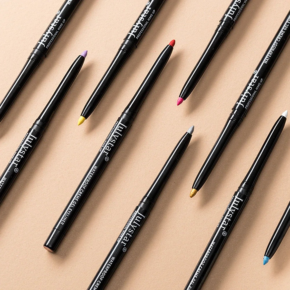 Colorful Eyeliner Lip Liner Gel Pencil No Smudge Silver Black Pink Zpaxo
