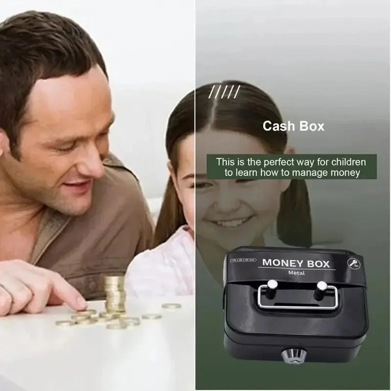 Lockable Safe Key Portable Metal Creative Coin Organiser Sturdy