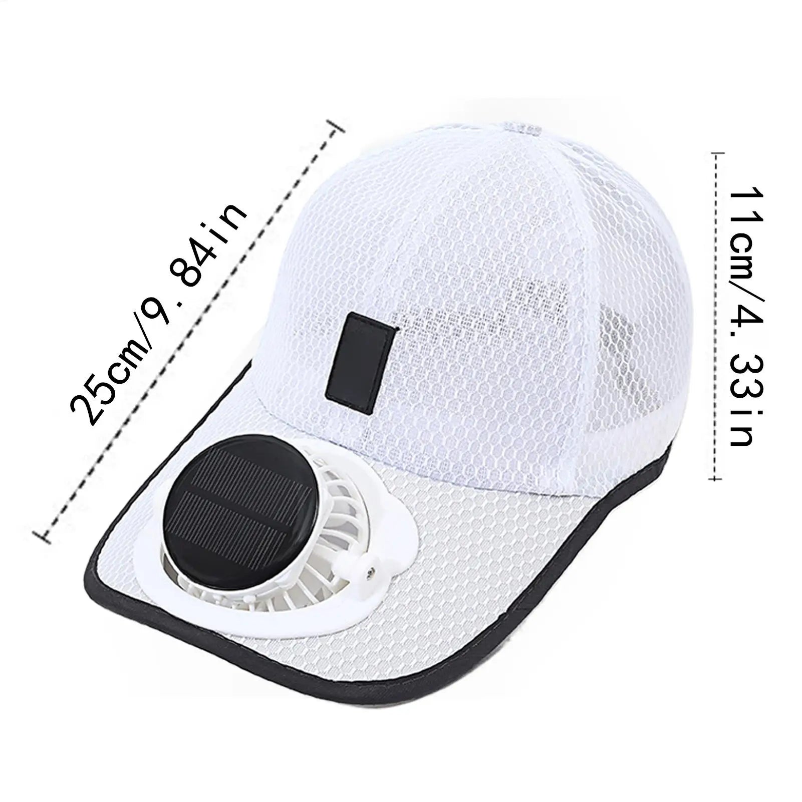 Solar Cooling Fan Baseball Caps 3 Speed USB Breathable Wide Brim Sun