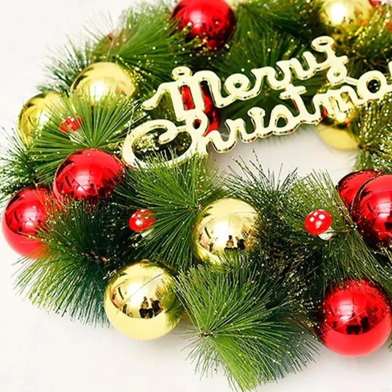 Christmas Wreath Merry Front Door Ornament Wall Artificial Pine