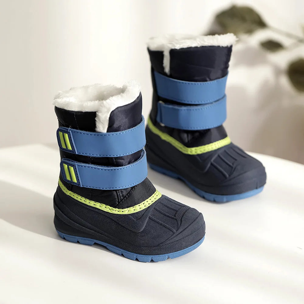 Girls Unicorn Snow Boots Waterproof Slip Resistant Cold Weather Shoes Zpaxo Dark blue 30(Insole19cm) China Mainland