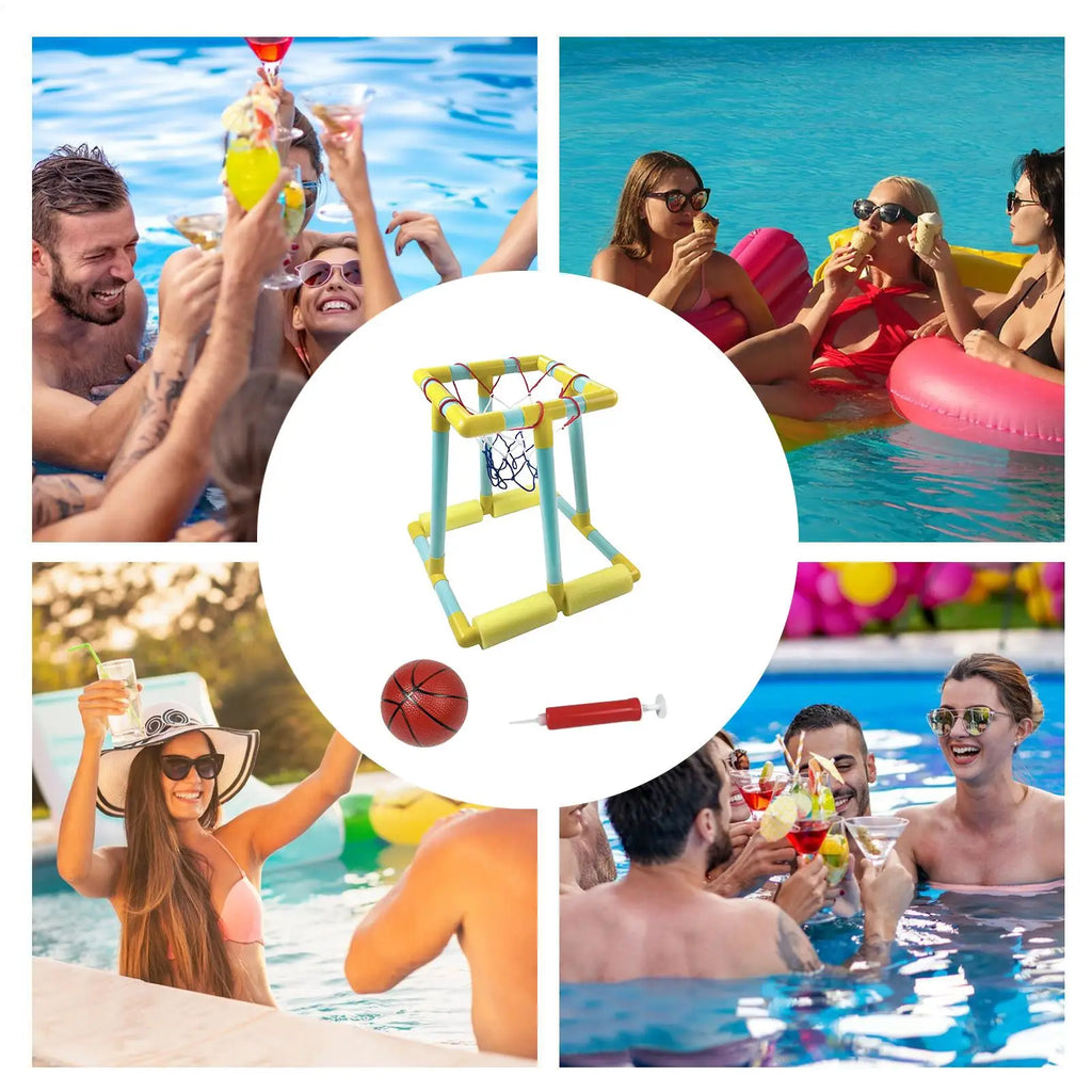 Pool Basketball Hoop Floating Water Toys Basketball Hoop Pool For Family Adults Kids Children School Backyard Beach Classroom Zpaxo