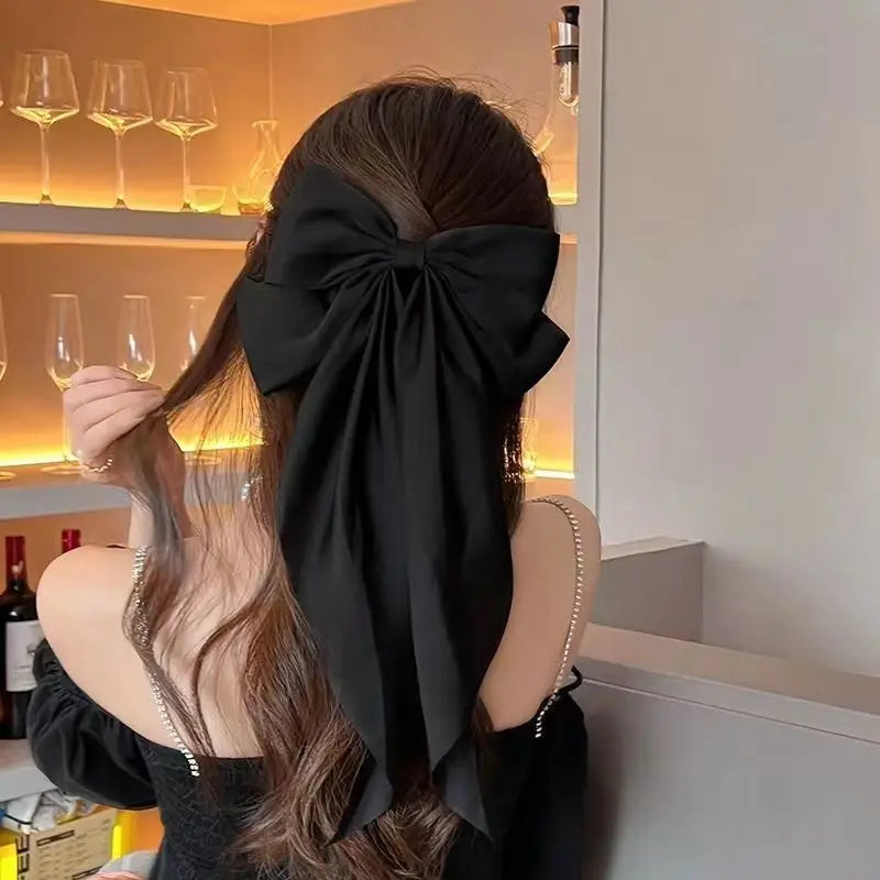 Satin Bow Hair Clip – Elegant Retro Barrette for Women Bow Hair Barrette Zpaxo