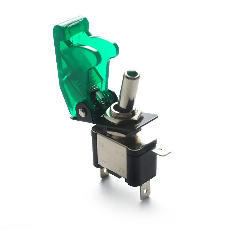 Auto Truck Illuminated Led Toggle Switch Safety Aircraft Flip Up Zpaxo Green