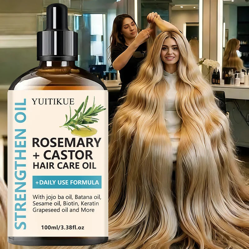 YUITIKUE Rosemary & Castor Strengthening Hair Oil 100ml Hair Growth Oil Zpaxo Default Title