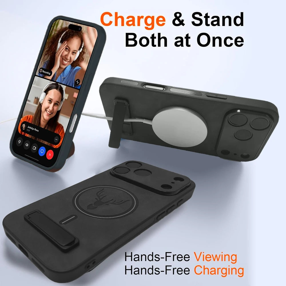 UYUXIO Magnetic Mobile Phone Case Kickstand Iphone 17 Max 16 15 14 13