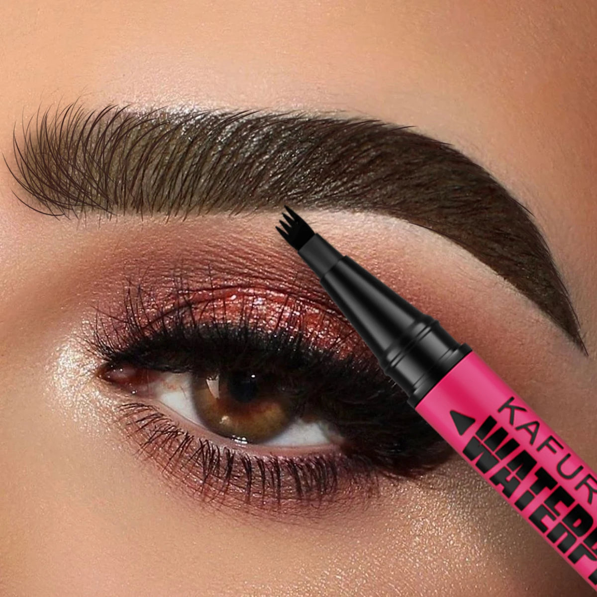 3-color Waterproof Eyebrow Pen Microblading Pencil 4 Split Head