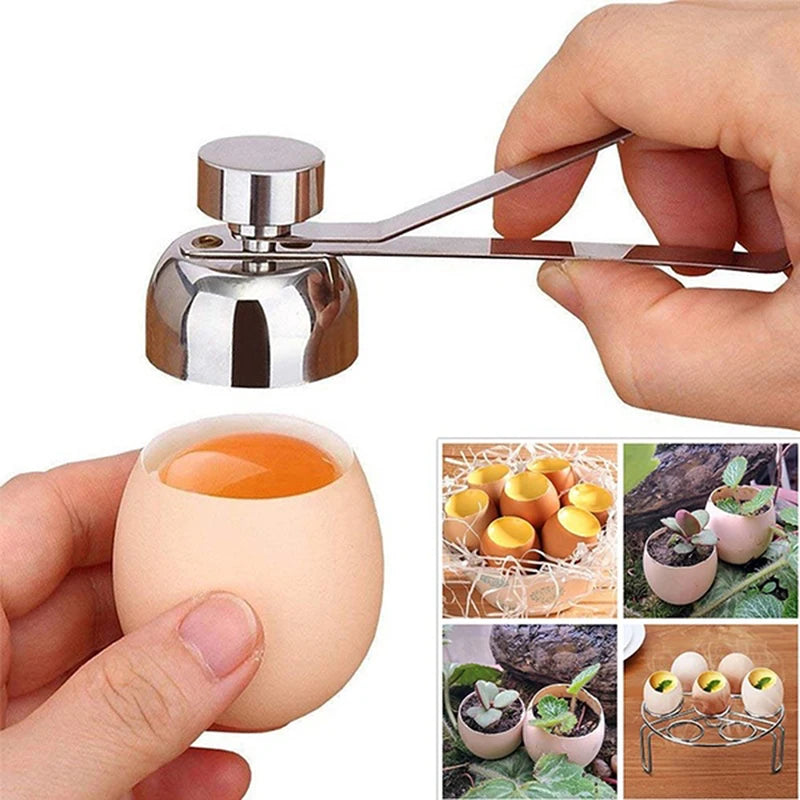Topper Shell Top Cutter Kitchen Gadgets Egg Boiled Egg Cracker Separator Stainless Steel Egg Tools Egg Knocker Opener Zpaxo