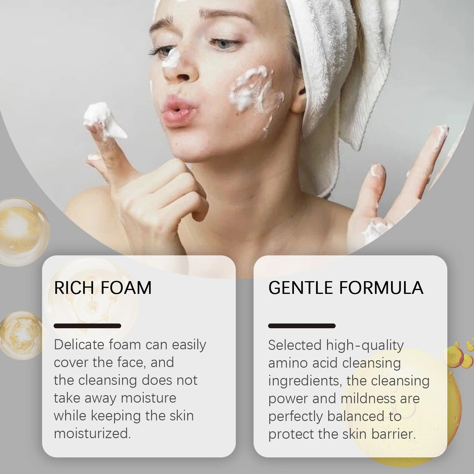 Amino Acid Cleanser Gently Cleansing Facial Skin Oil Control Clean Pores and Less Oil Moisturizing Nourishing Skin Care Cleanser Zpaxo