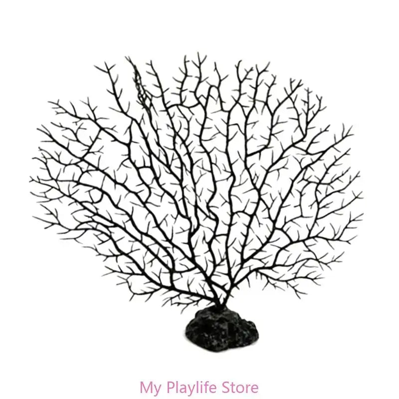 Tree Shape Resin Coral Aquarium Decoration Fish Tank Landscaping Decor Sea Iron Tree Plastic Coral Aquarium Decor Plants Zpaxo Black L