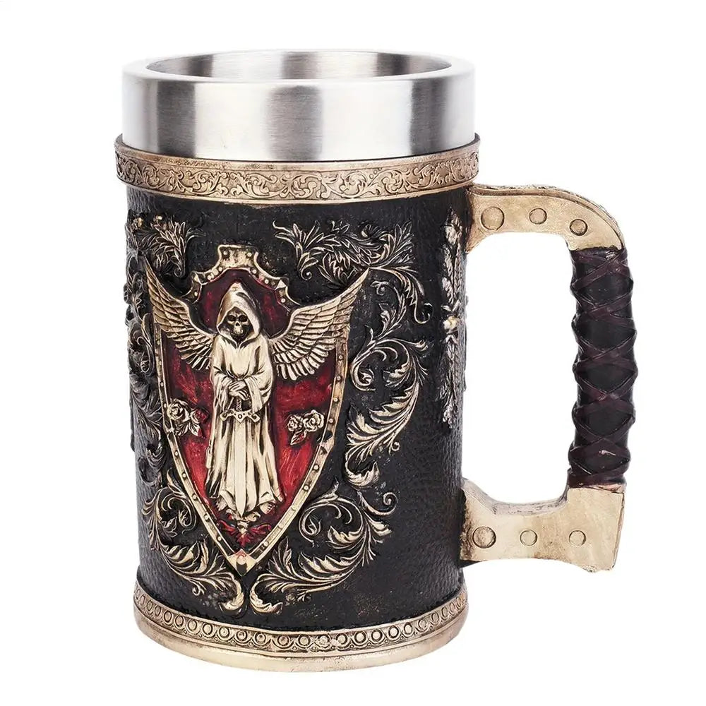 Skull Mug Collection Stainless Steel Insert Resin Beer Danegeld