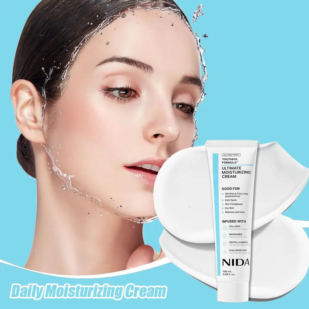 NIDA Moisturizing Cream Multi-Action Rejuvenating Face Cream Repairs Damage Ultimate Cream For All Skin Types Korean Skin Care Zpaxo