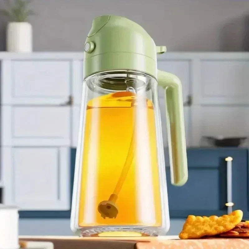 2in1 500ml Glass Oil Sprayer Oil Spray Bottle Oil Tank BBQ Kitchen Baking BBQ Picnic Kitchen Tools for Businesses Zpaxo Green-500ml