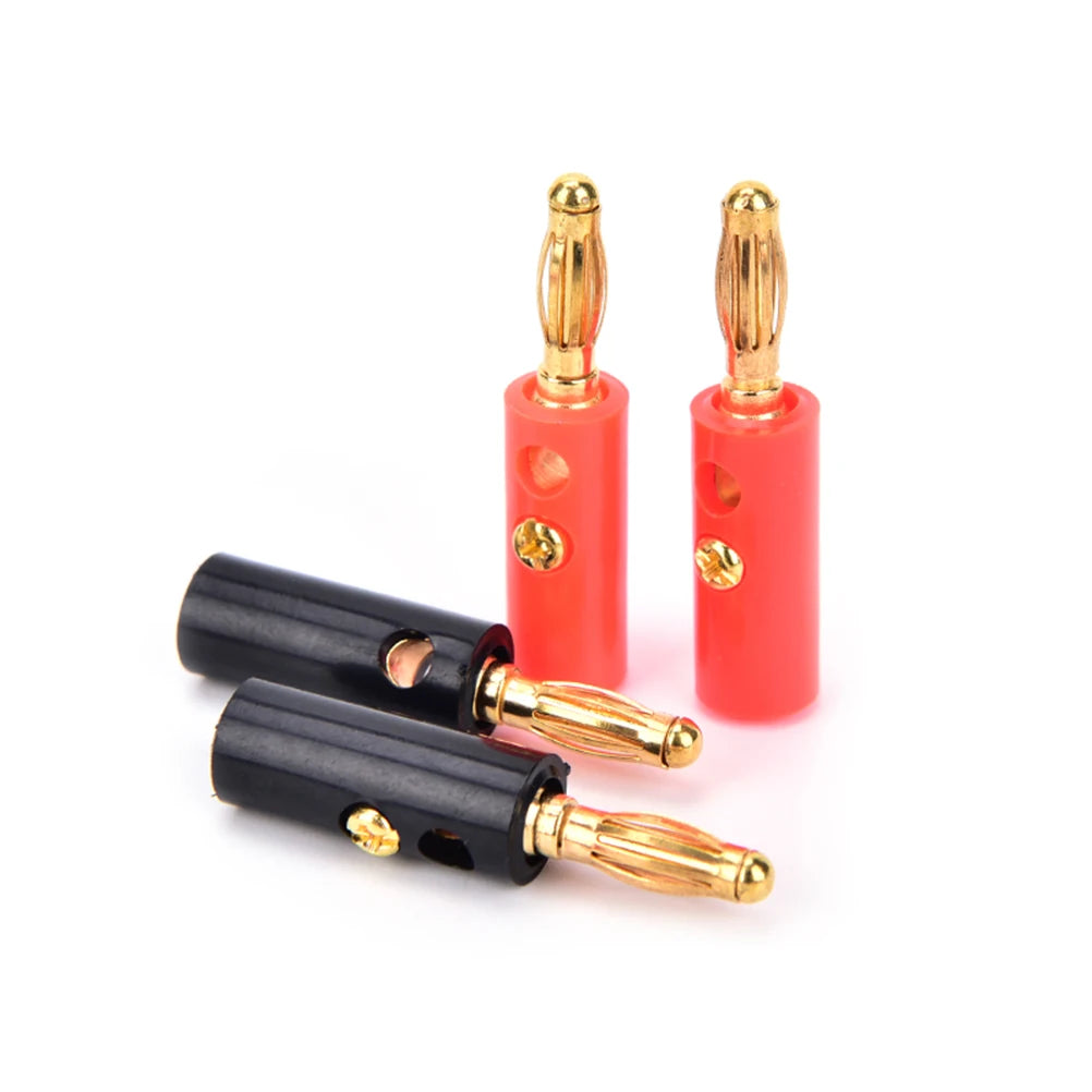 Lot Audio Speaker Screw Banana Gold Plate Plug Connector Black Red