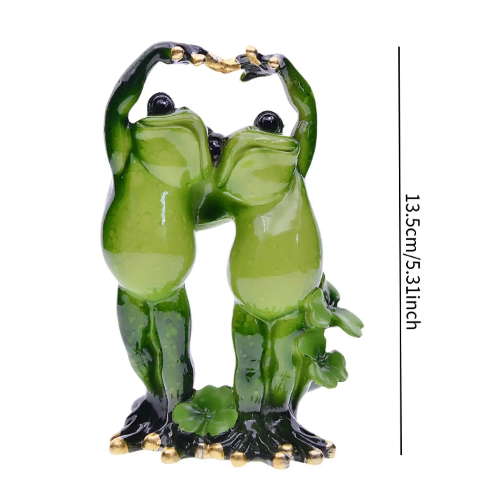 Funny Frog Statue Resin Figurine – Desk & Shelf Decor Resin Figurine Zpaxo Heart Shape on Head