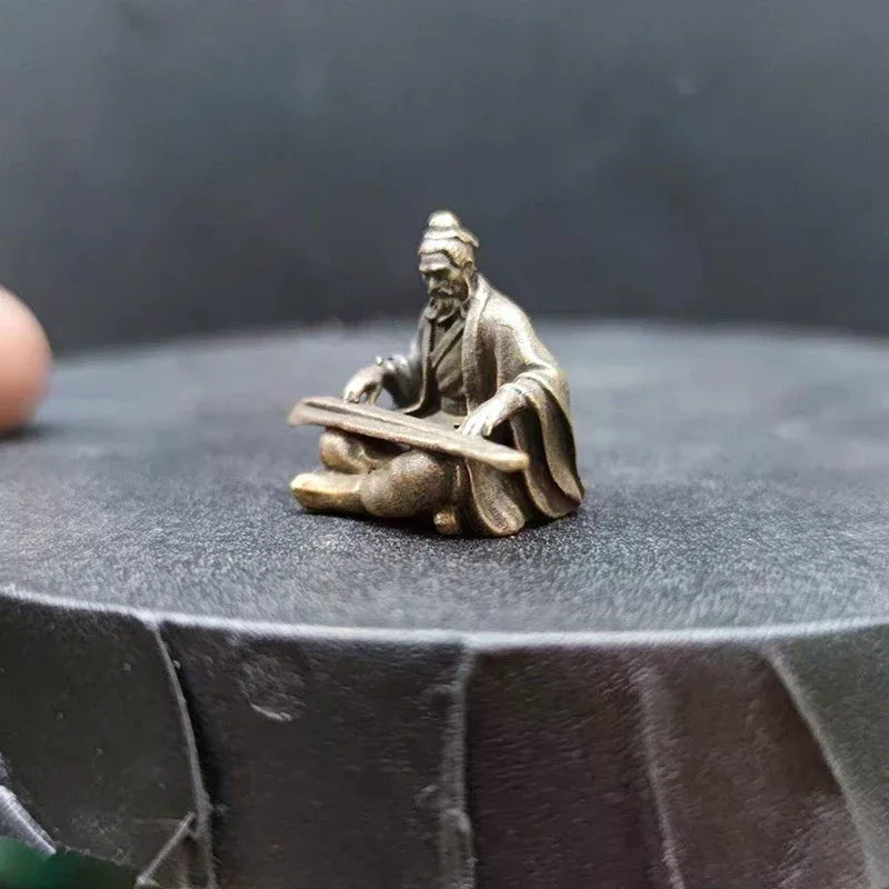 Retro Brass Decoration Gift Miniature Landscape Decoration Ancient Guzheng Garden Small Ornaments Zpaxo