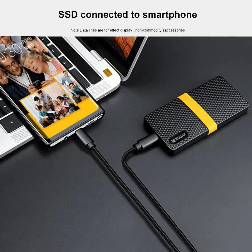 Kodak X200 Portable SSD 2TB 1TB 512GB 256GB USB 3.1 Type C External Solid State Drive for PS4 Laptop MacBook PC Zpaxo