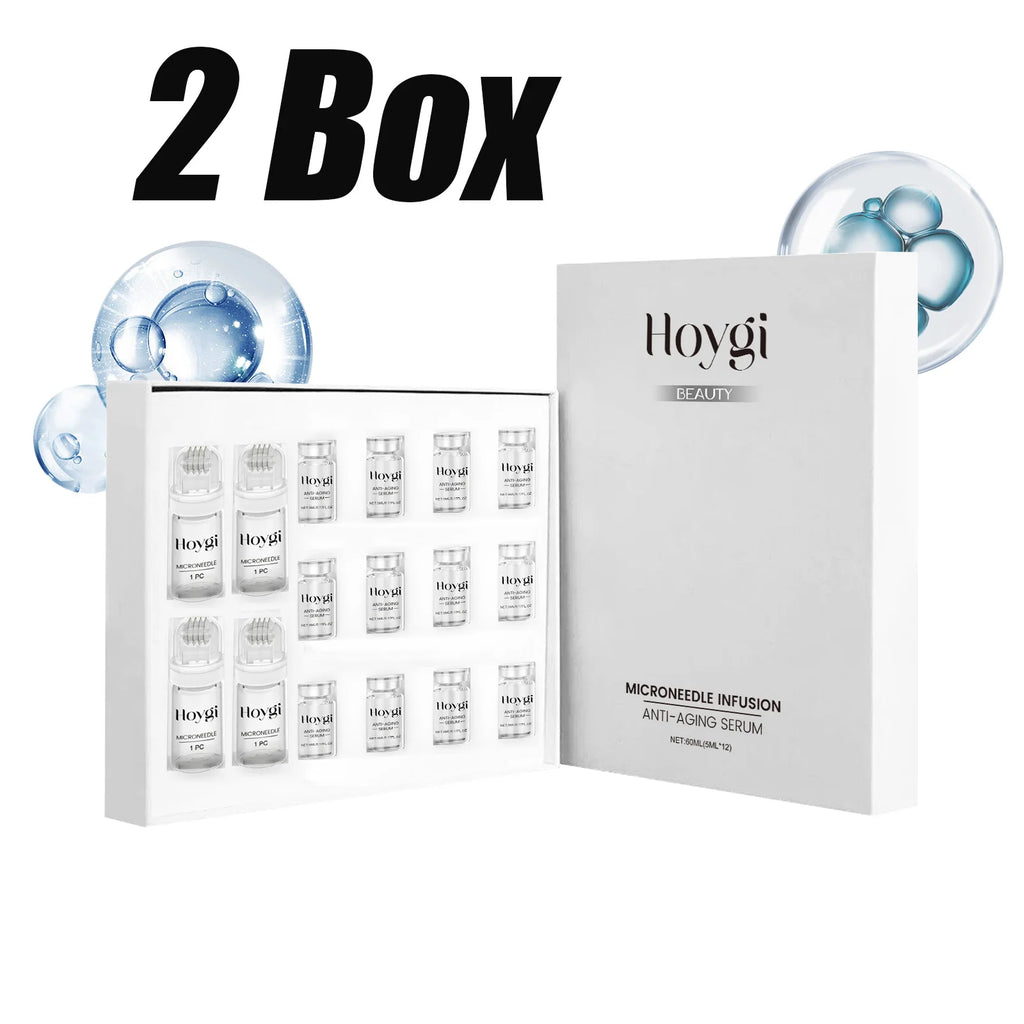 Hoygi Firming Facial Serum Set with Microneedle Roller Anti-Aging Facial Serum Set Zpaxo 2 Boxed