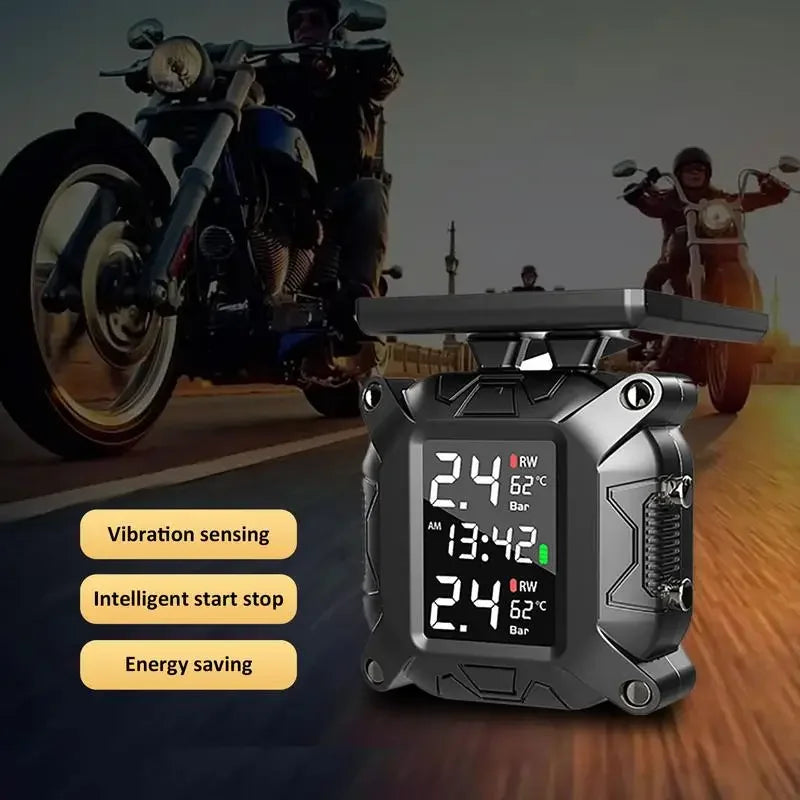 Solar Motorcycle TPMS – Tire Pressure & Temperature Monitor