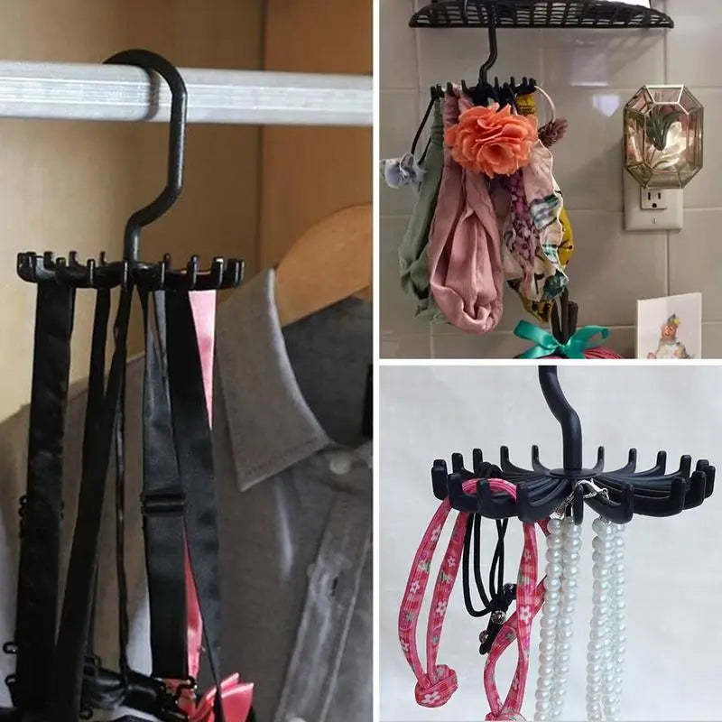 Twirl Tie Rack Rotating Scarf Hanger Holder 360 Belt Hook Cupboard