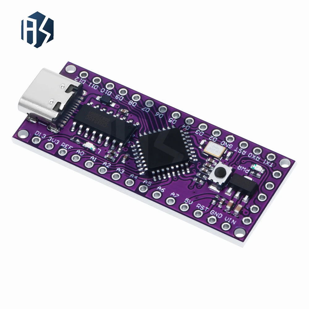 LGT8F328P-LQFP32 MiniEVB Development Board with Type-C and Micro USB - Compatible with ATMEGA328 Nano V3.0, CH9340C, HT42B534-1 Zpaxo