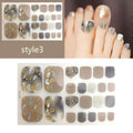 22PCS Toe Nail Stickers/Strips Nail Art Fake Nails Stickers for Nails Toe Self-Adhesive Feet Stickers for Girls DIY Zpaxo Style 3