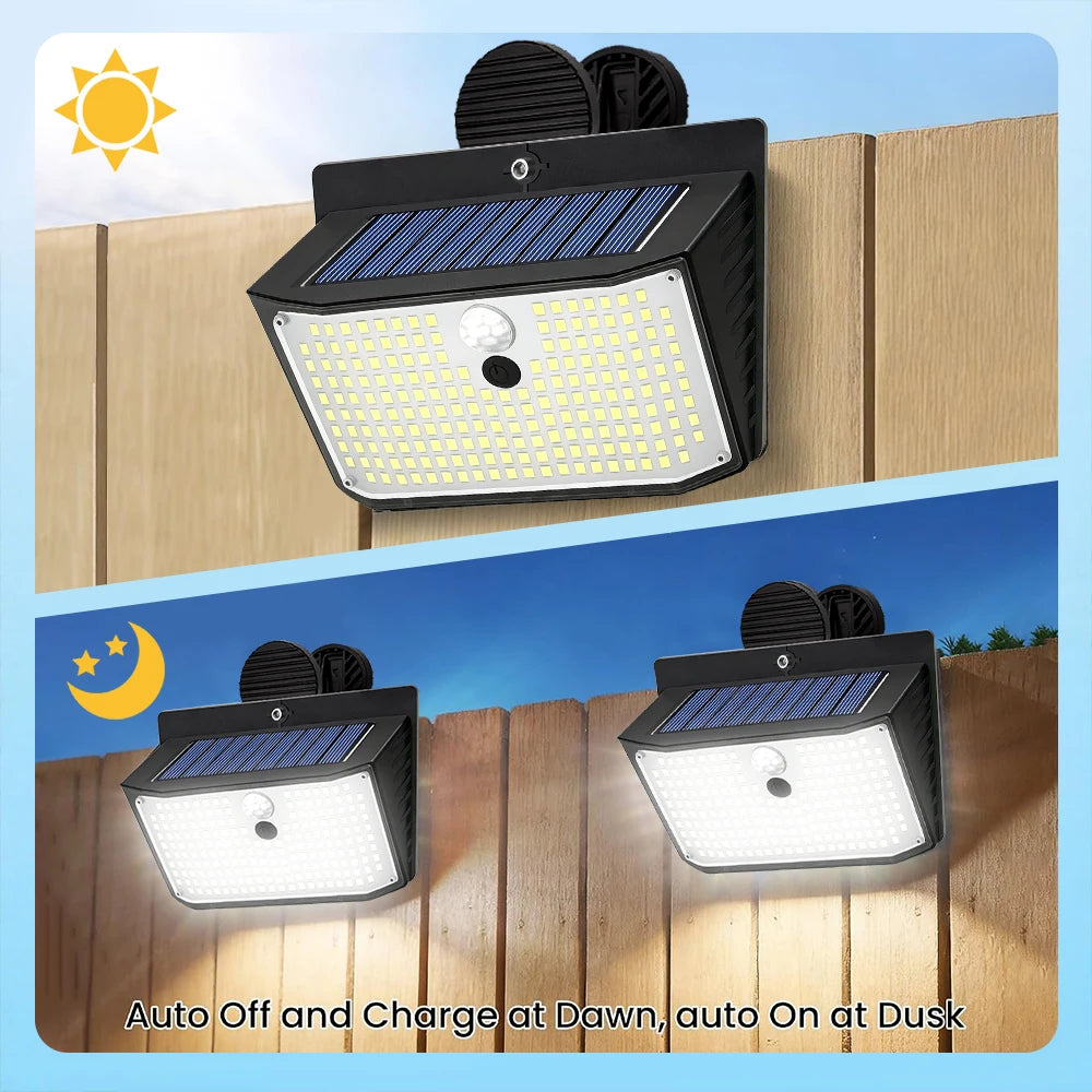 Clip On Solar Railing Light Outdoor Motion Sensor Light With 158/208/418LED 3 Modes Solar Fence Doorplate Light For Deck Railing Zpaxo