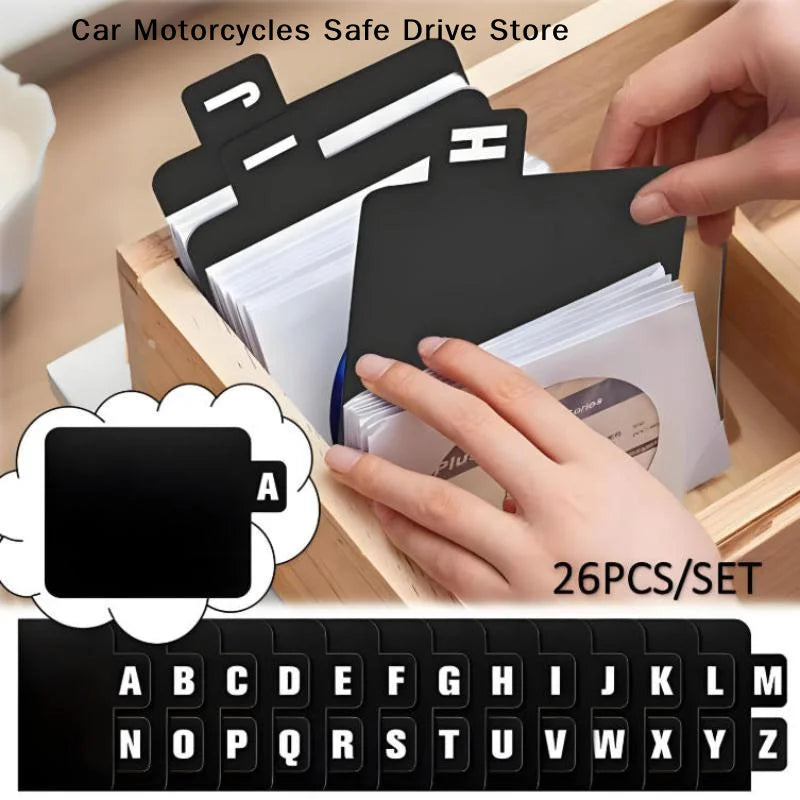 Space-saving CD DVD Vinyl Record Organizer Dividers A-z Alphabet File