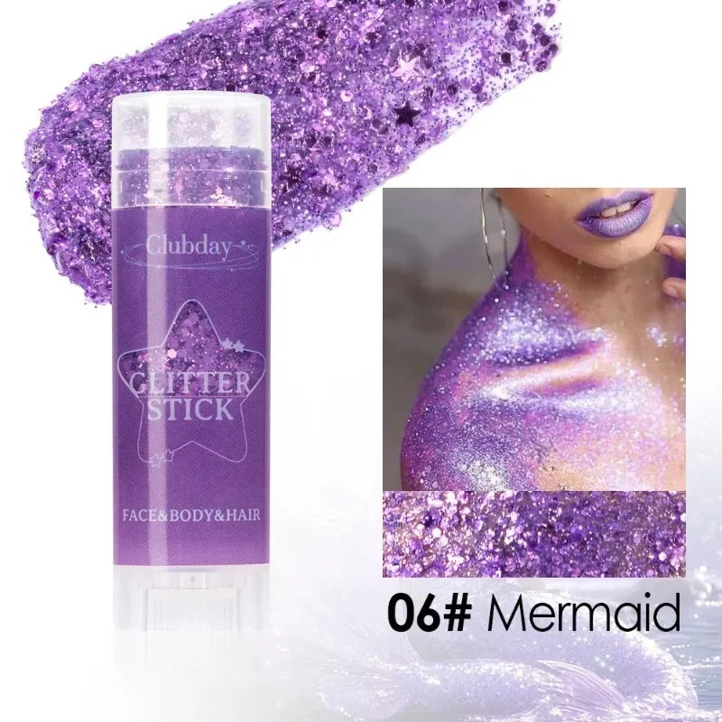 Sparkling Sequins Glitter Gel Stick Face Body Glitter Painting Highgloss Shine White Pearl Eyeshadow Brighten Stage Party Makeup Zpaxo 06
