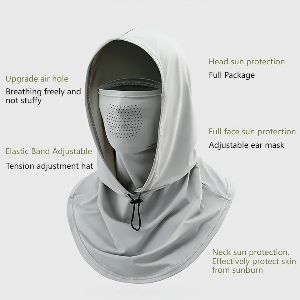 Outdoor Full Face Sun Hat Cover Cycling Fishing Sun Cap With Mask Summer Breathable Hat Anti-uv Sunscreen Protect Neck Hiking Zpaxo