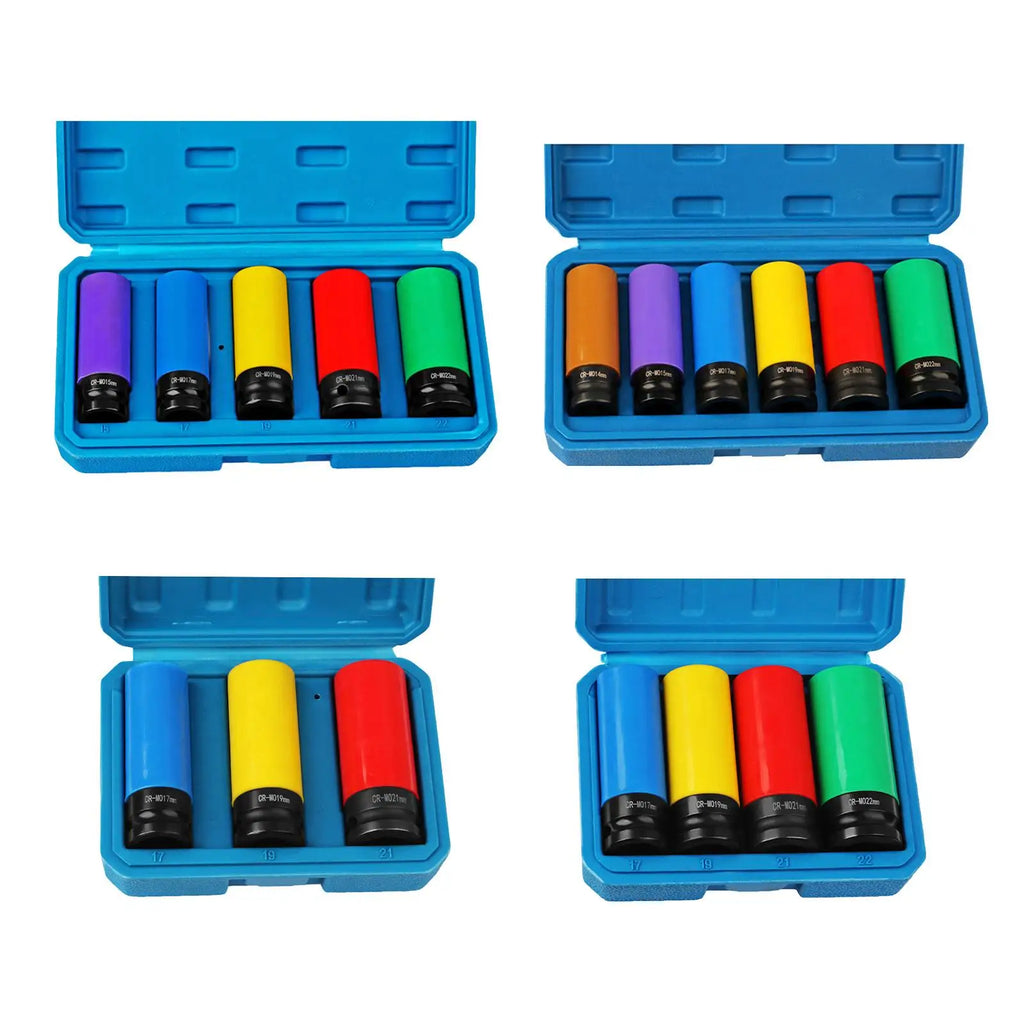 Wheel Socket Set Wheel Protector Impact Socket with Storage Case 1/2 inch Drive Thin Socket Set for Men Husband Dad durable Zpaxo