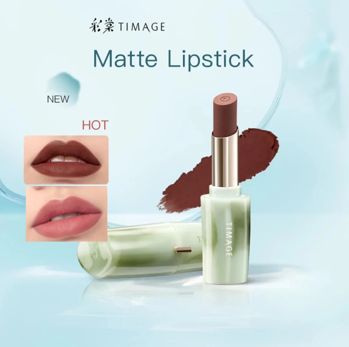 Timage Matte Lipstick Lightweight Moisturizing Vintage Rose Cinnamon Zpaxo