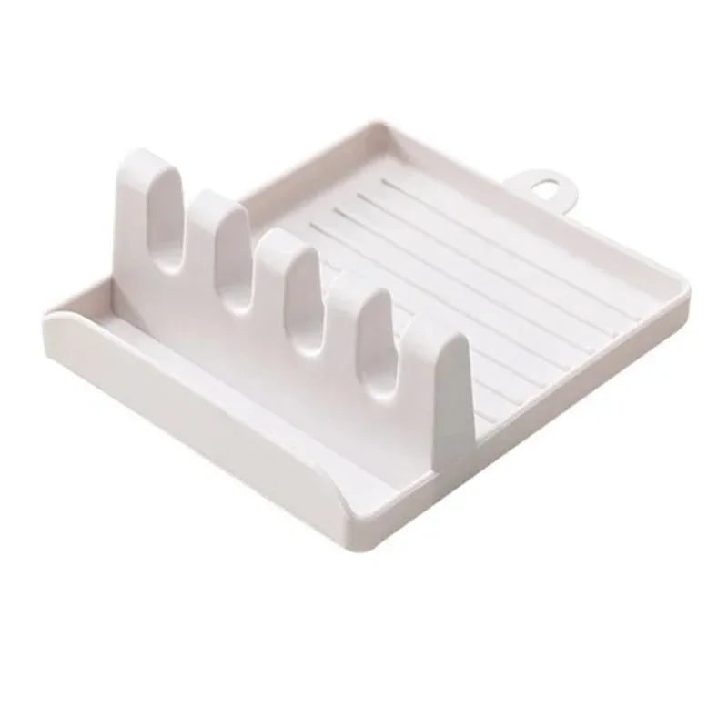 Pan Lid Holder Supports Spoons Pot Cover Rests Spatula Stand For Kitchen Convenience Utensils Tools Accessories Cooker Organizer Zpaxo 1PCS white