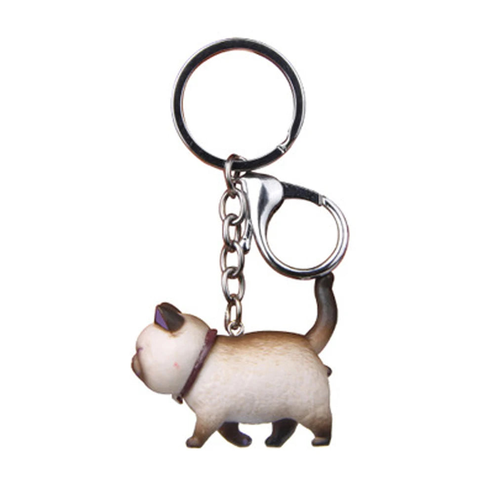 Lovely Cartoon Animal Cute Japanese Cat Kitten Key Chain Cat Keyring Bag Hanging Pendant Keychain Zpaxo 5-1pc
