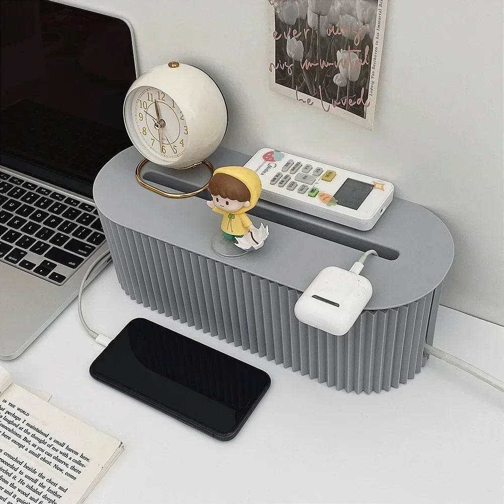 Cable Management Box – Power Strip & Wire Organizer with Lid Cable Management Box Zpaxo