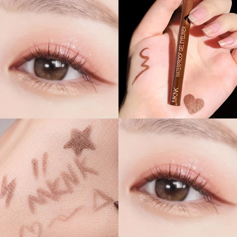 Smooth Waterproof Eyeliner Gel Pencil Blue Brown Eyeliner Soft Easy Wear High Pigment Matte Concealer Pen Lasting Eyes Makeup Zpaxo