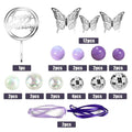 Disco Dance Music Birthd Disco Ball Cake Topper Purple and Transparent Pearl Balls Decorations with Silver Butterfly for 70s 80s Zpaxo SET