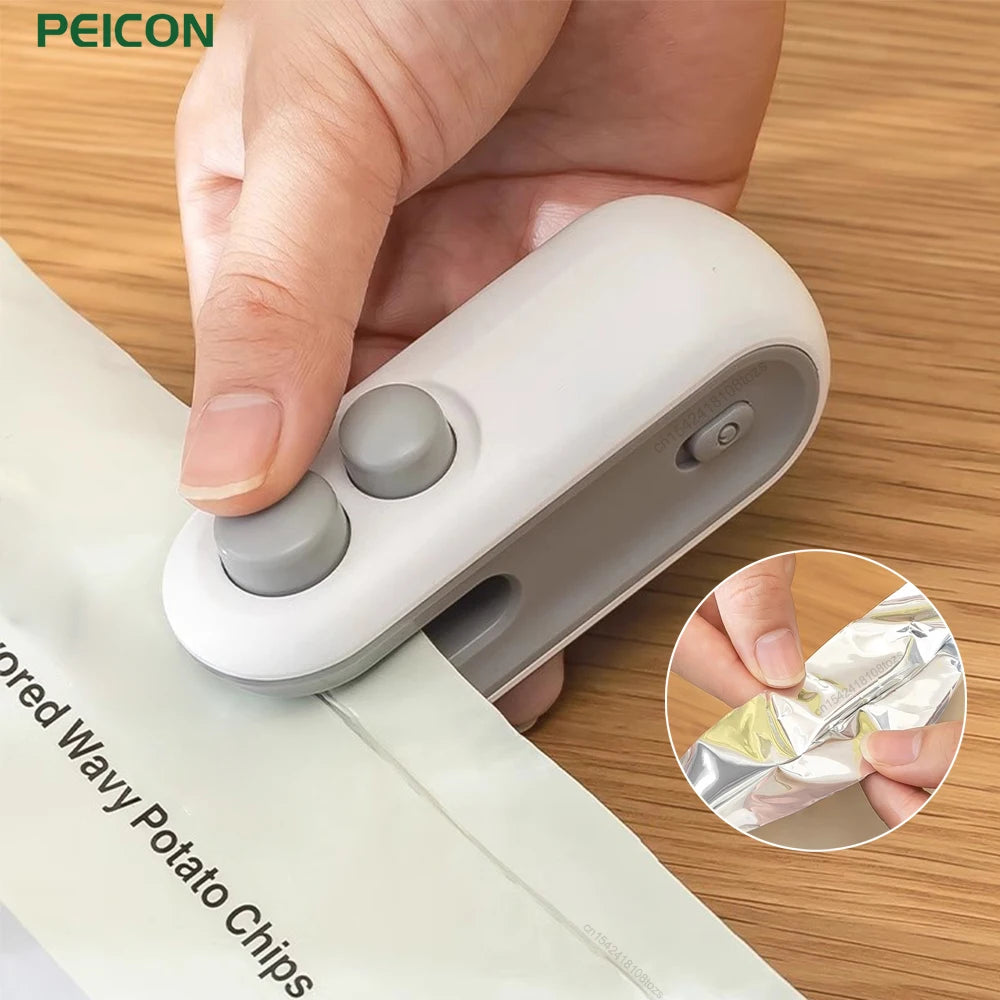 Mini Heat Bag Sealing Machine Package Sealer Bags Plastic Food Clip