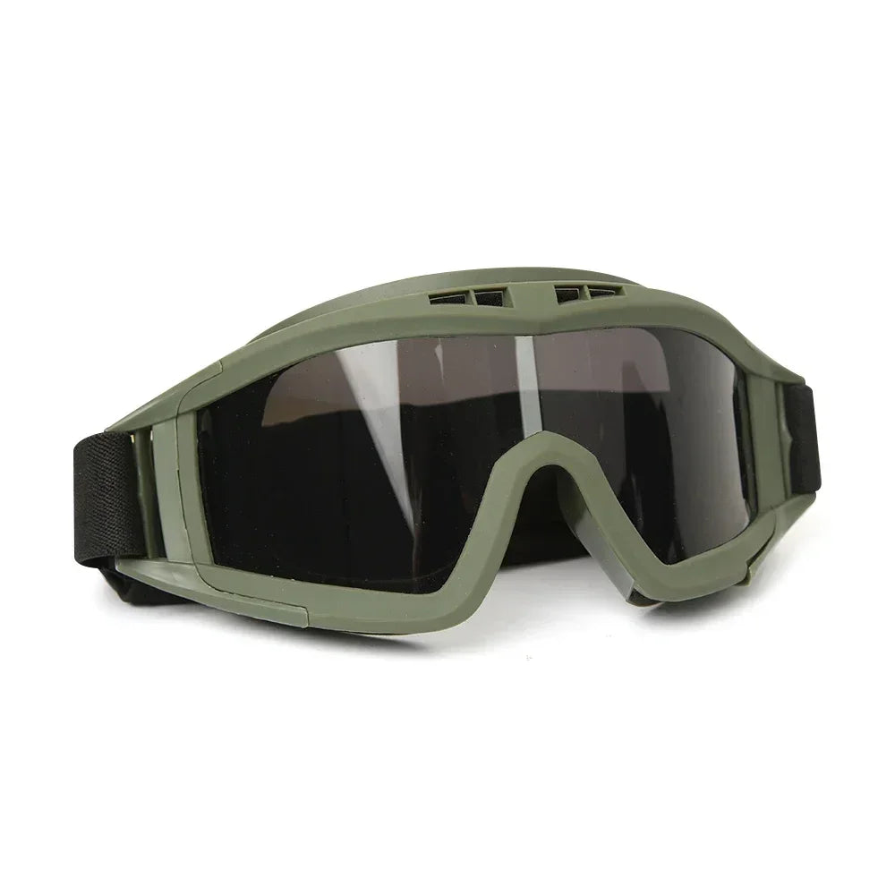 Airsoft Tactical Goggles – 3 Lens Windproof Shooting Glasses Tactical Goggles Zpaxo Gray Lens Green