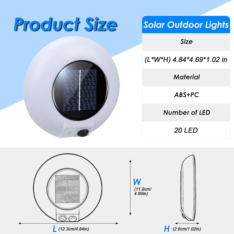 20 LED Solar Motion Sensor Wall Light – IP65 Outdoor Garden
