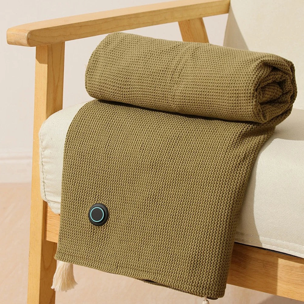 USB Heating Electric Blanket Wearable Towel Body Warmer Washable