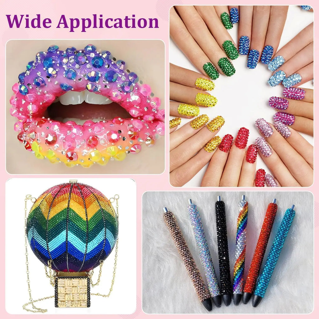 Simple Shiny Half-round Nail Rhinestones Flat Bottom Resin Gems DIY