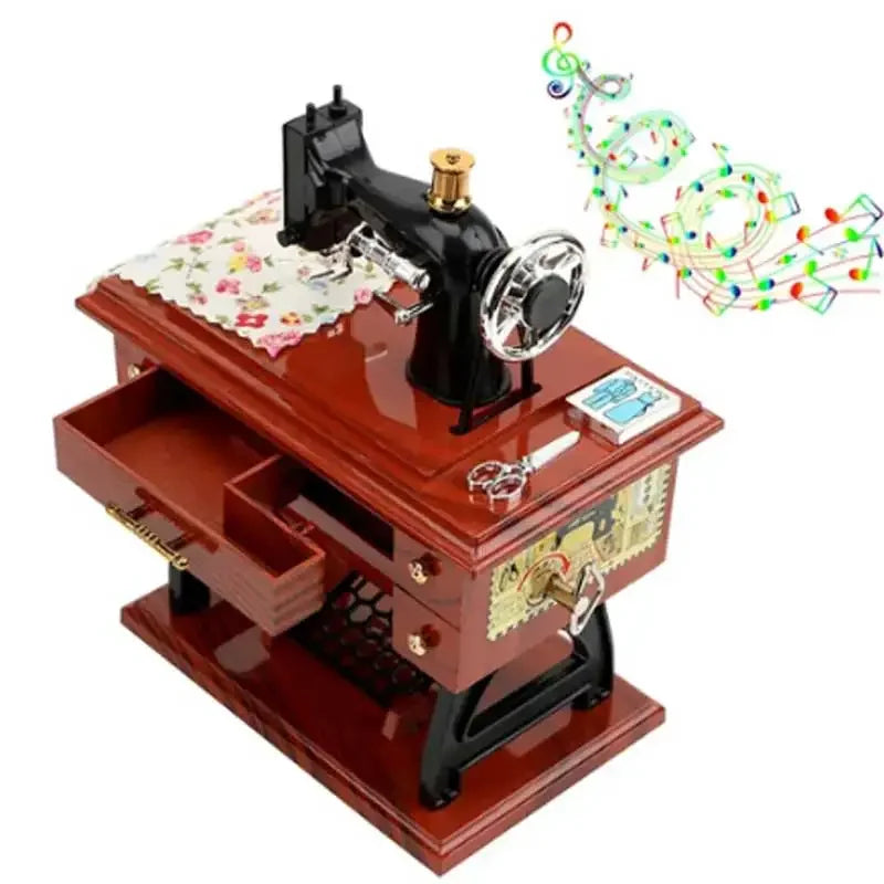 Vintage Sewing Machine Music Box Bedroom Living Room Decorations Zpaxo