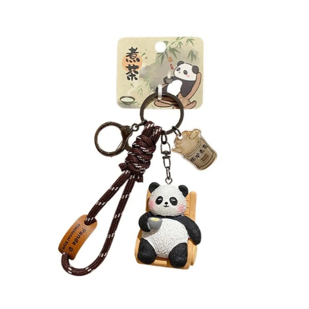 Lovely Cartoon Panda Keychain Chinese Style Bag Hanging Panda Dolls Pendant Ornaments Kawaii Car Key Ring Gifts Zpaxo Style 4