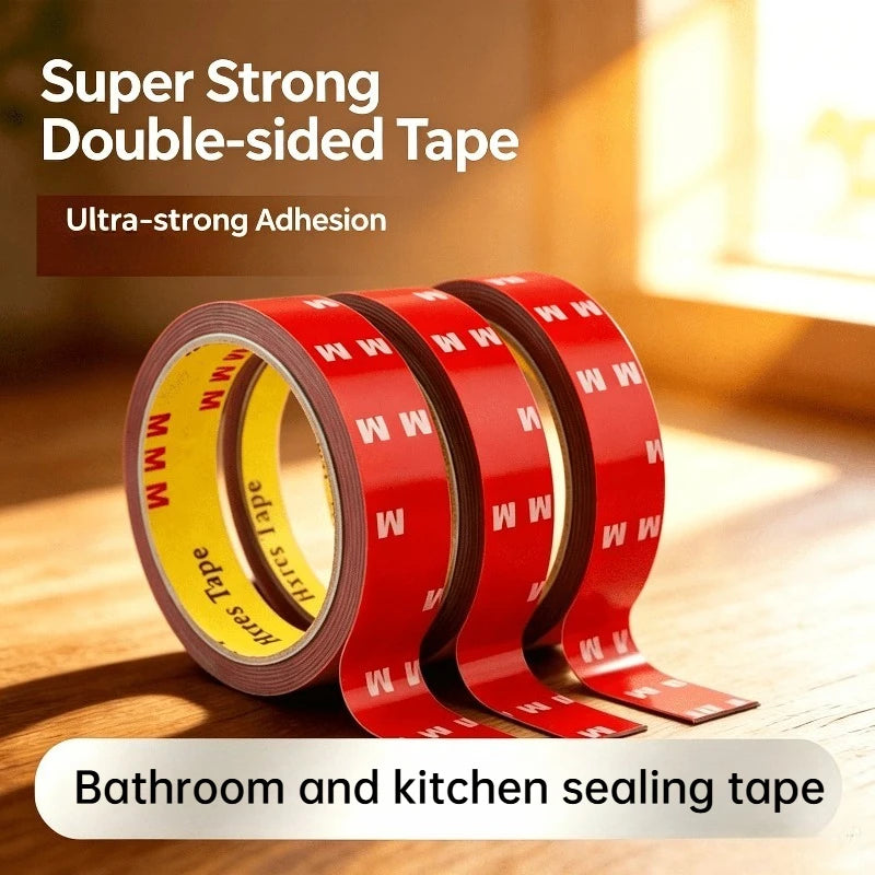 Extra-Strong Double-Sided Car Adhesive Tape Waterproof High Temp Traceless Acrylic Foam Fixing Sealing Tape Car Household Use Zpaxo
