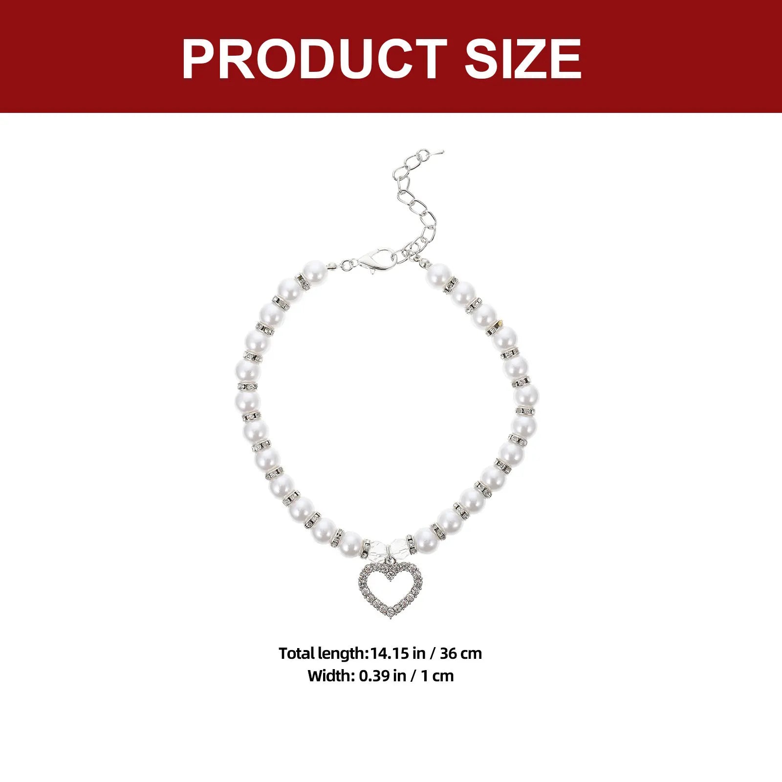 Dog White Pearl Collar Elegant Charming Lightweight Comfortable Pet