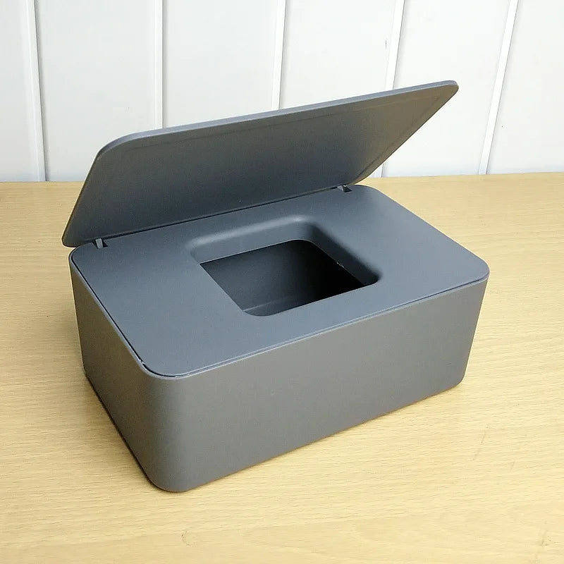 Hot Dustproof Wet Tissue Box with Lid Baby Nappy Wet Tissue Storage Holder Dispenser for Home Car Office Paper Tissue Organizer Zpaxo Gray