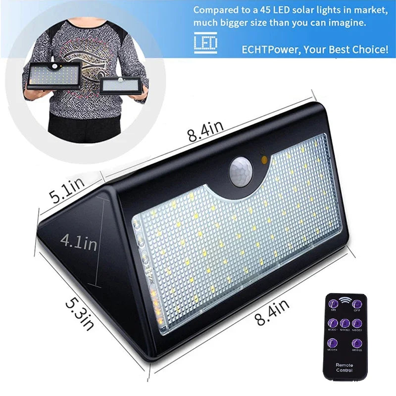 Solar Led Spotlights Outdoor Waterproof Motion Sensor 60 Bright Panel Zpaxo