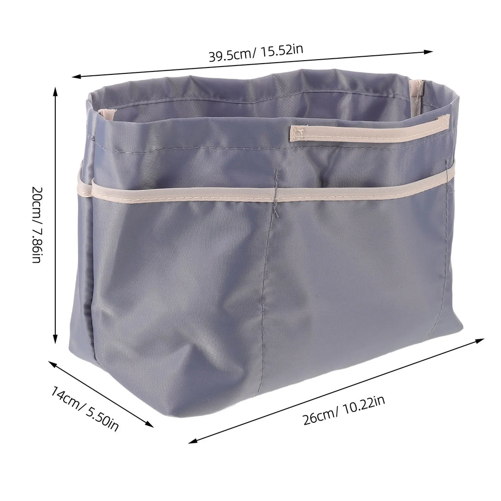 Tote Bag Organizer Insert 10 Pocket Nylon Purse Liner Waterproof