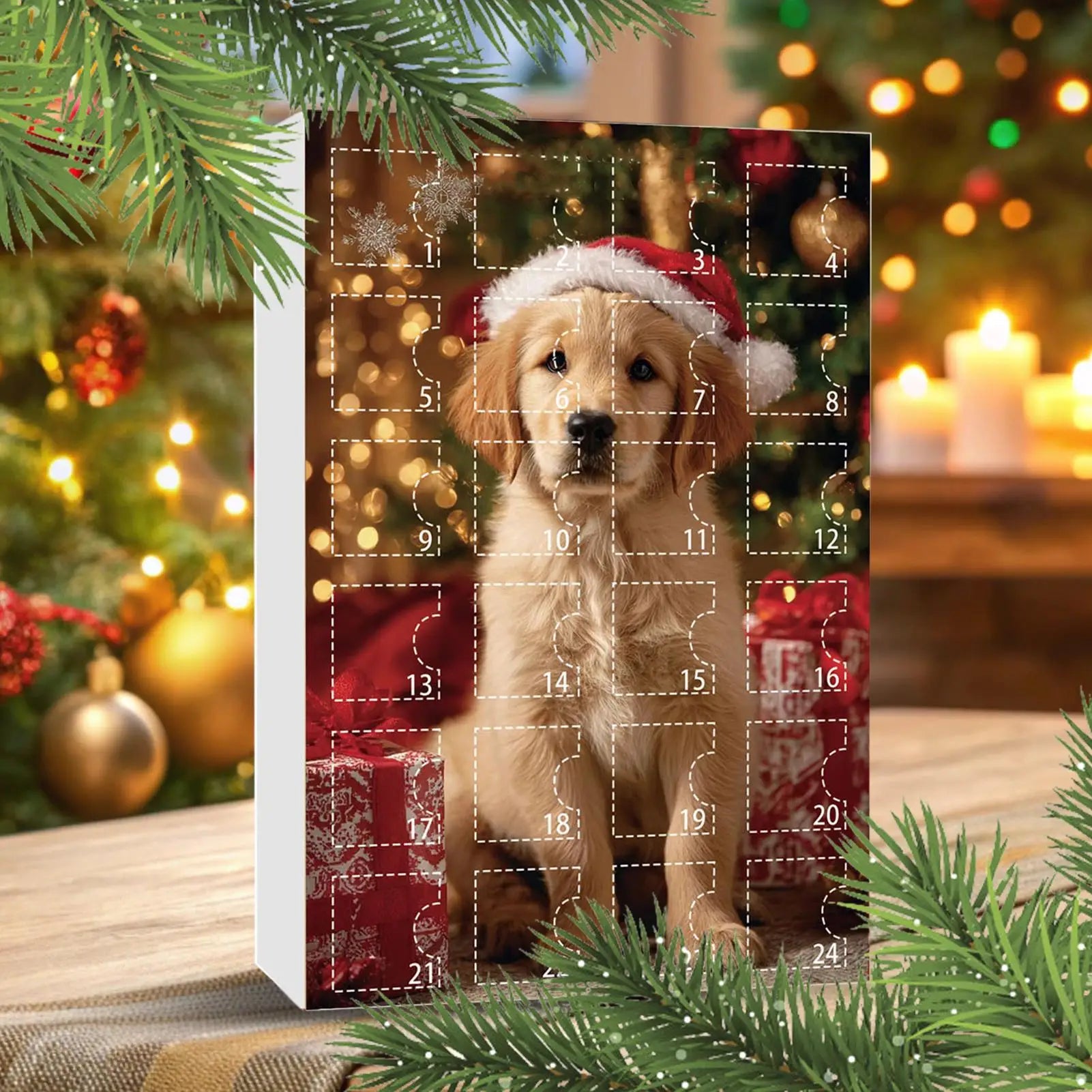 Dog Advent Calendar 24 Days Countdown 2D Acrylic Christmas Ornaments